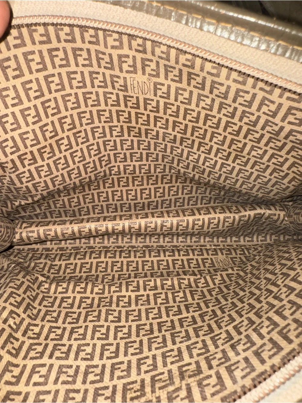 Fendi Zucchino FF vintage Monogram Canvas Clutch Pouch authentic